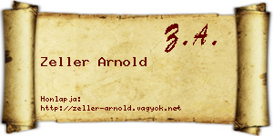 Zeller Arnold névjegykártya
